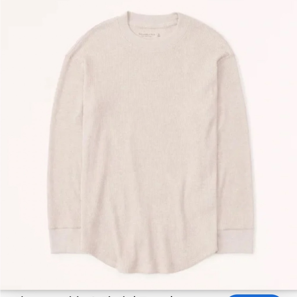 abercrombie long sleeve waffle knit boyfriend tee